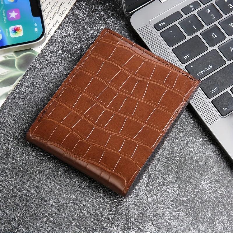 Men's Crocodile Pattern Leather Money Clip Wallet