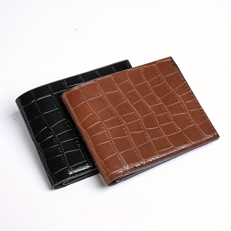 Men's Crocodile Pattern Leather Money Clip Wallet