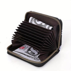 Men's Skull Head Print Zipper Card Holder Short Wallet