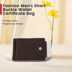 Brown Men's Short Buckle Wallet