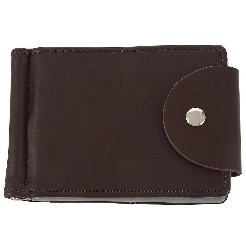 Brown Men's Short Buckle Wallet