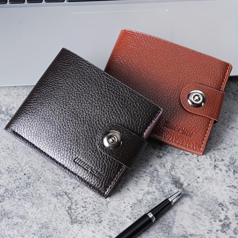 Men's Leather Short Wallet Hasp Credit Card Holder Coin Purse