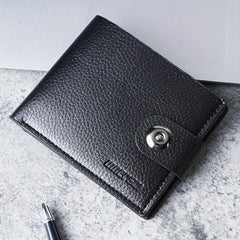 Men's Leather Short Wallet Hasp Credit Card Holder Coin Purse