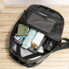 PU Leather Shark Pattern Backpack Student Commuter Outdoor Sports Bag