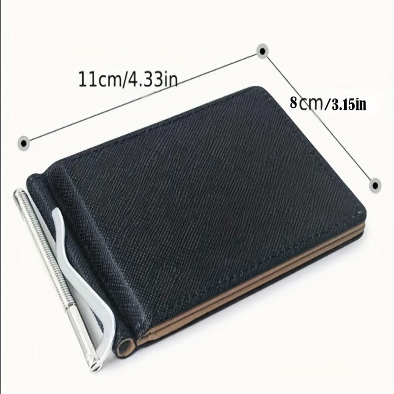 Men's Small Money Clip Card Case Bifold Holder
