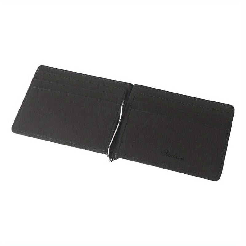 Men's Small Money Clip Card Case Bifold Holder