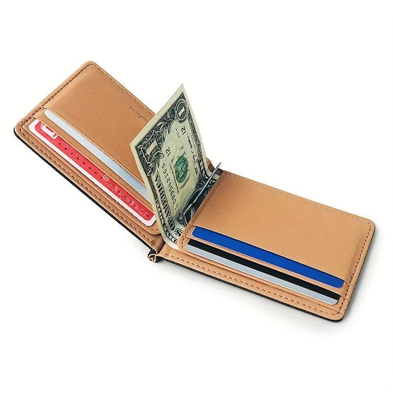 Men's Portable Money Clip Card Case Bifold Card Holder