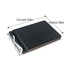 Men's Portable Money Clip Card Case Bifold Card Holder