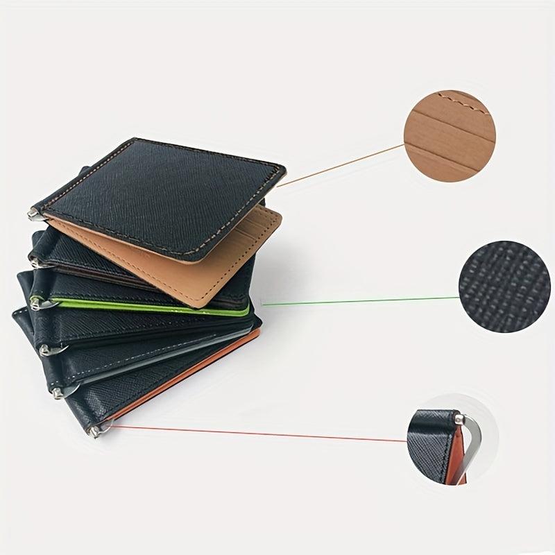 Men's Portable Money Clip Card Case Bifold Card Holder