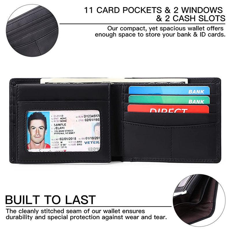 Men's RFID Blocking Wallet Slim Bifold Wallet Carbon Fiber