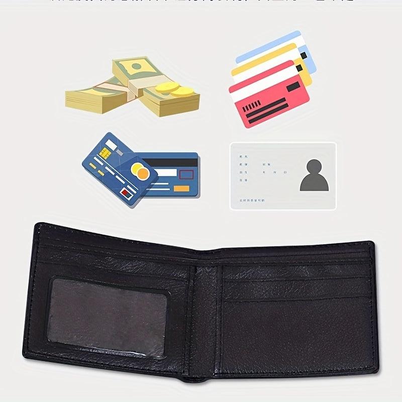 Men's Leather Short Wallet Polka Dot Decor Wallet