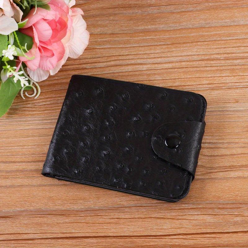 Men's Leather Short Wallet Polka Dot Decor Wallet