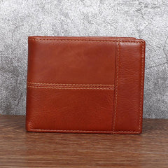 Men's Leather Money Clip Wallet with Zipper Coin Pocket