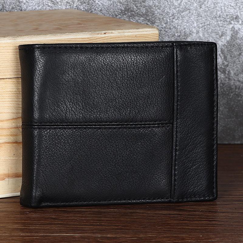 Men's Leather Money Clip Wallet with Zipper Coin Pocket