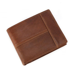 Men's Leather Money Clip Wallet with Zipper Coin Pocket