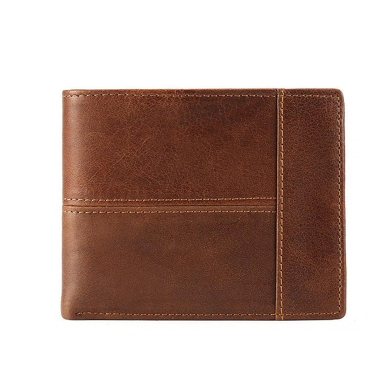 Men's Leather Money Clip Wallet with Zipper Coin Pocket