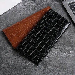 Men's Stone Pattern Leather Long Wallet Card Holder Cash Purse Clutch Bag