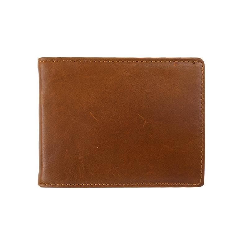 Men's Leather Money Clip Card Slot ID Window Slim Wallet