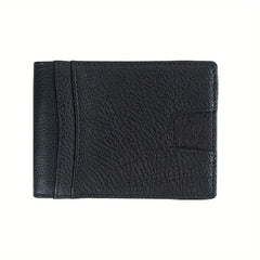 Men's Leather Money Clip Card Slot ID Window Slim Wallet