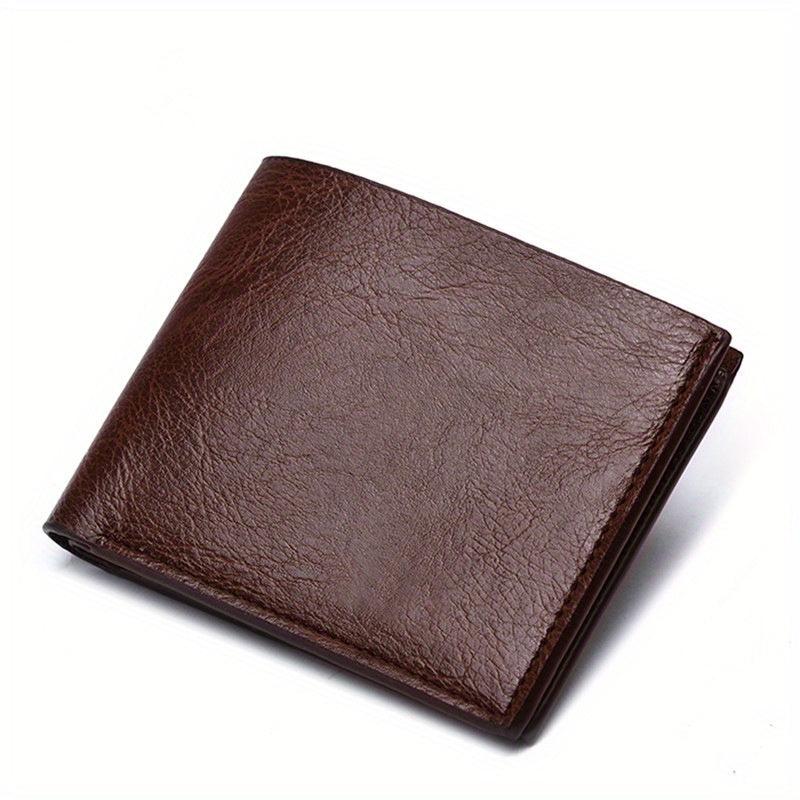Men's Leather Short Wallet Money Clip Card Holder Thin Wallet
