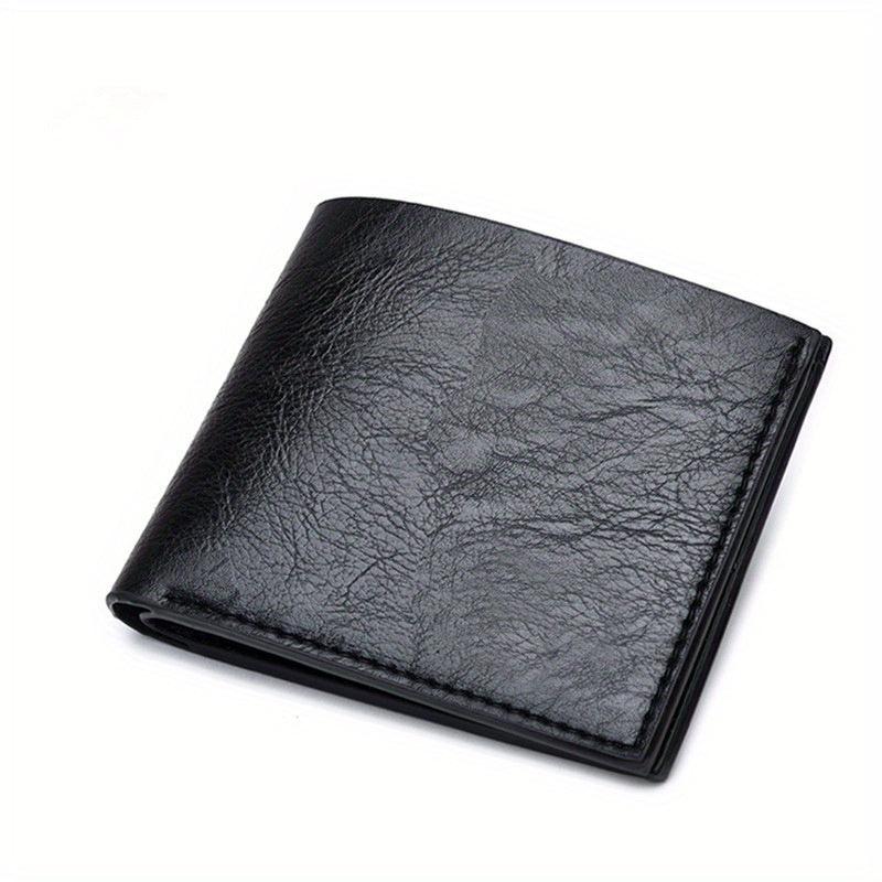 Men's Leather Short Wallet Money Clip Card Holder Thin Wallet