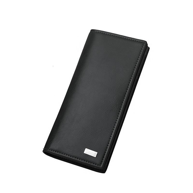 Men's Leather Long Wallet Card Holder Money Clip