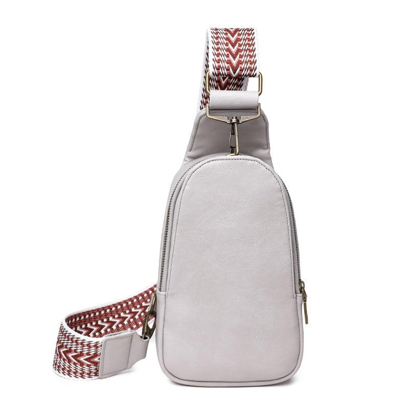 Geometric Strap Crossbody Chest Bag Zipper Sling Bag for Sports