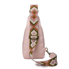 Geometric Strap Crossbody Chest Bag Zipper Sling Bag for Sports