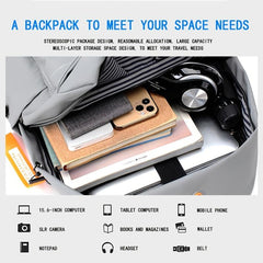Men's 35 56 Cm Laptop Backpack USB Charging Port Earphone Hole Travel Backpack