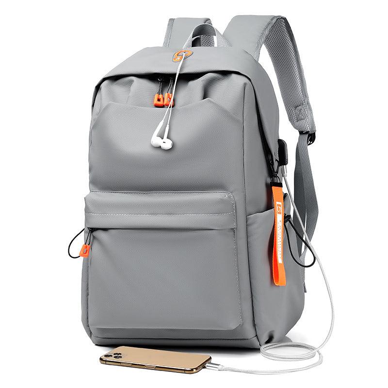 Men's 35 56 Cm Laptop Backpack USB Charging Port Earphone Hole Travel Backpack