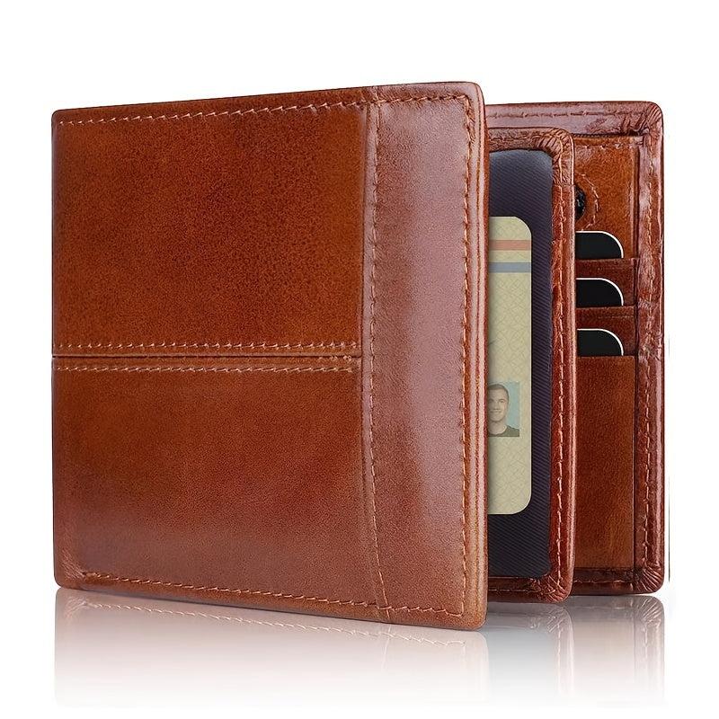 Men's Leather Money Clip Wallet Large Capacity Card Holder Coin Purse Gift