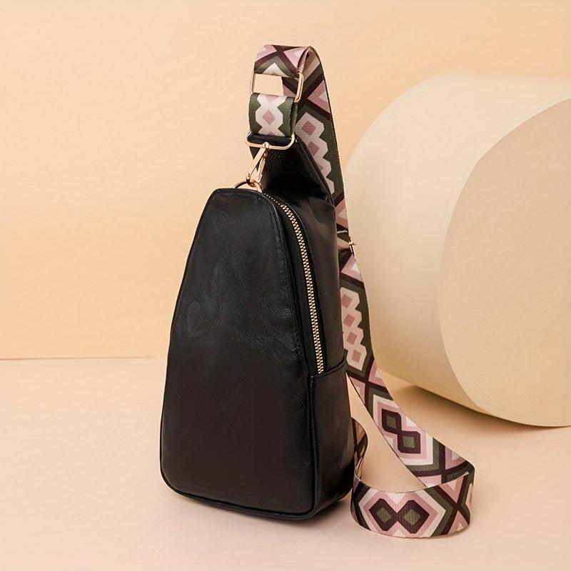 Vintage Crossbody Bag Retro PU Chest Bag Women's Casual Sling Bag