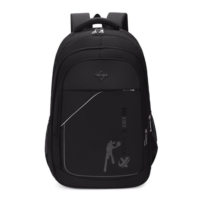 Solid Schoolbag Men College Student Backpack Sports Casual Computer Travel Bag
