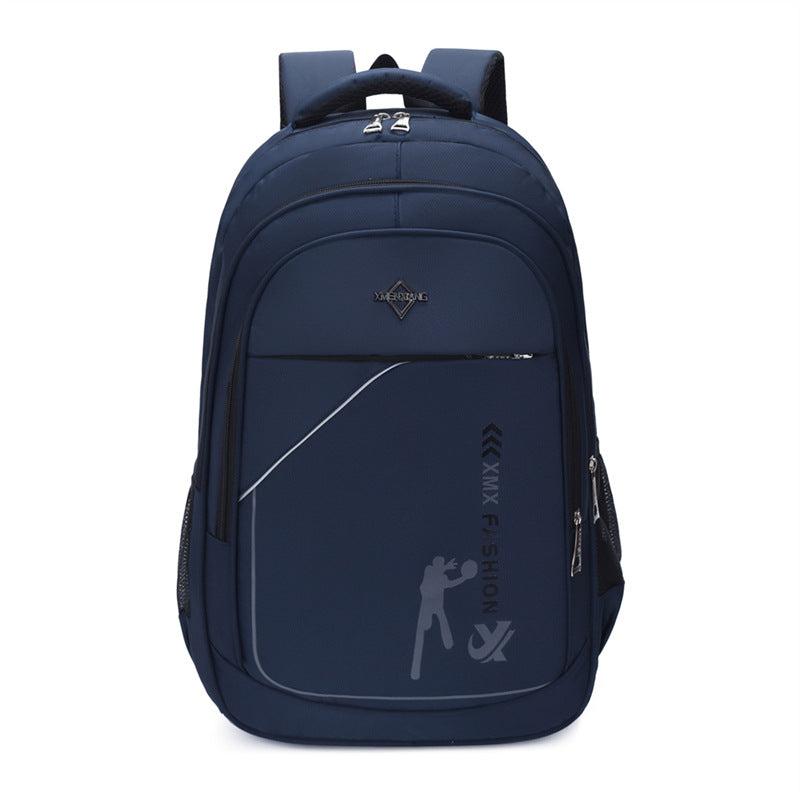 Solid Schoolbag Men College Student Backpack Sports Casual Computer Travel Bag