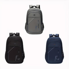 Solid Schoolbag Men College Student Backpack Sports Casual Computer Travel Bag