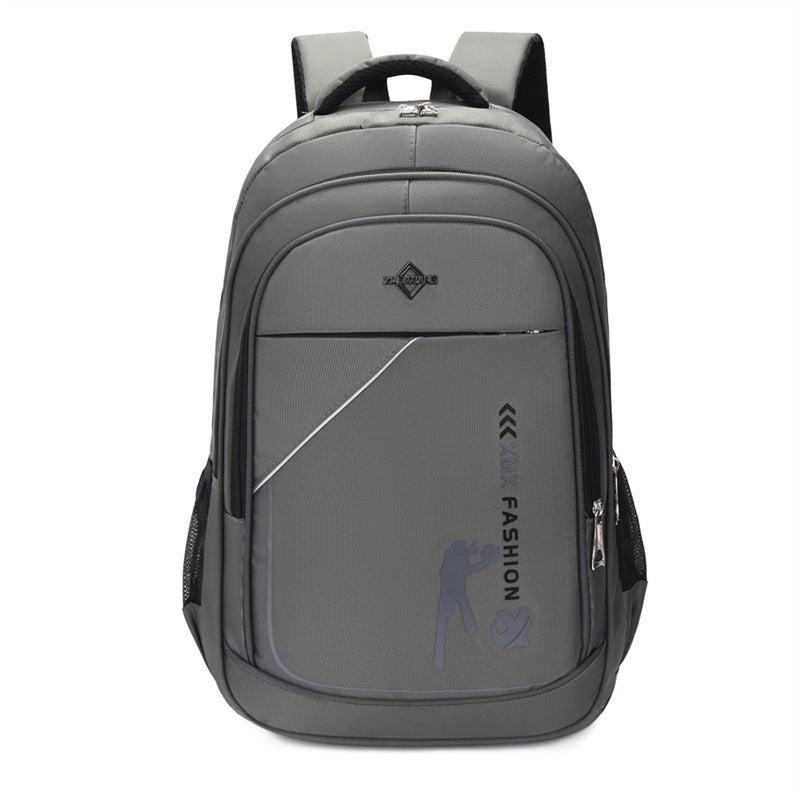 Solid Schoolbag Men College Student Backpack Sports Casual Computer Travel Bag