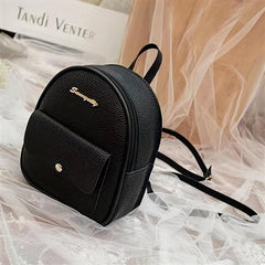 Lychee Pattern Versatile PU Leather Women's Backpack