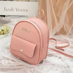 Lychee Pattern Versatile PU Leather Women's Backpack