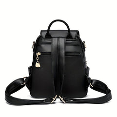 Plaid PU Leather Backpack Double Zipper Travel Backpack