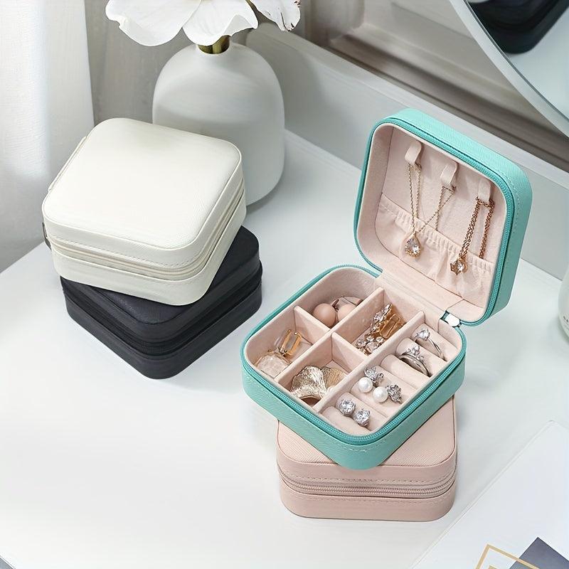 Jewelry Storage Case Portable Zipper Organizer Box