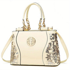 Sequin Embroidery Shoulder Bag with Adjustable Strap