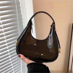 Mini Transparent Crescent Shoulder Bag Clear Acrylic Y2K Underarm Bag