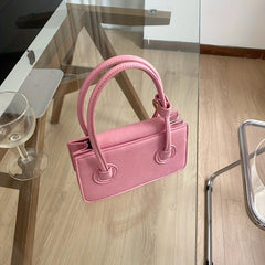 Pink Mini Square Handbag Top Handle Small Purse