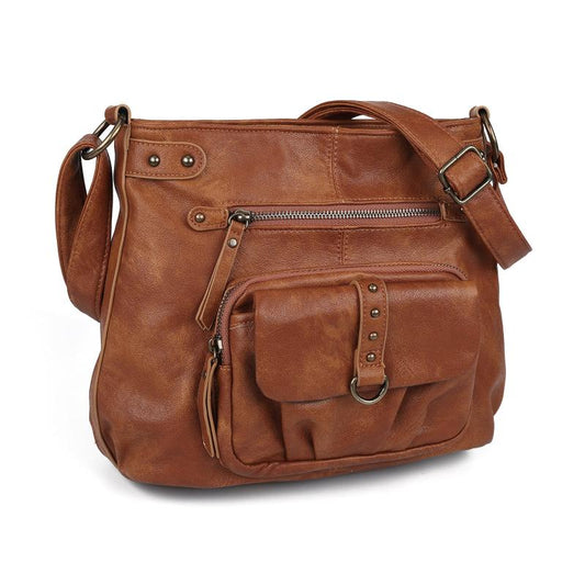 Vintage Crossbody Hobo Bag Retro PU Shoulder Satchel Women's Grunge Handbag