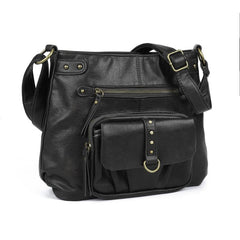 Vintage Crossbody Hobo Bag Retro PU Shoulder Satchel Women's Grunge Handbag