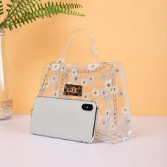 Daisy Pattern Square Bag Jelly Shoulder Bag Satchel Chain Bag
