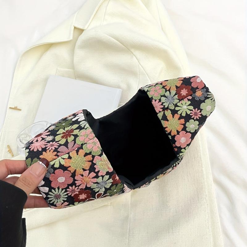 Flower Graphic Canvas Tote Handbag Floral Purse For Women