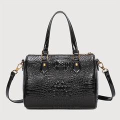 Crocodile Embossed Boston Bag Shoulder Crossbody All Match