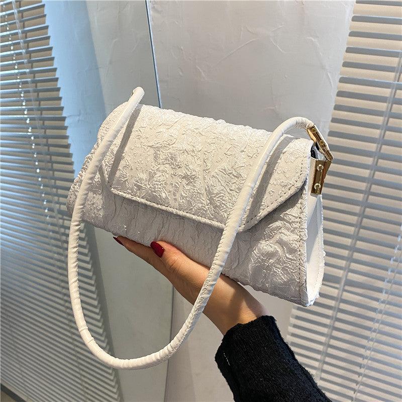 Classic Solid Shoulder Bag Ruched Pattern Armpit Bag