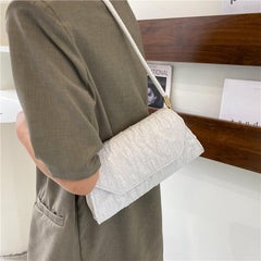 Classic Solid Shoulder Bag Ruched Pattern Armpit Bag